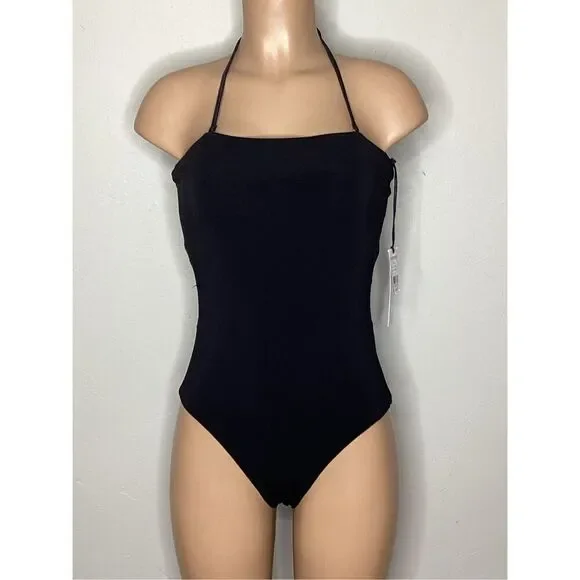 New. Robin Piccone black bandeau one piece. Size 10. Retails $179